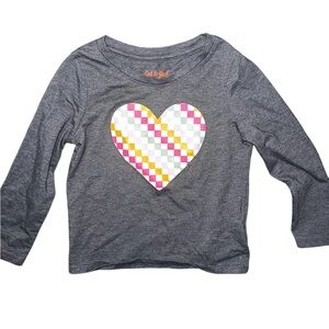 LCAT & JACK | GIRLS LONG SLEEVE CREW NECK HEART DESIGN TEE 3T